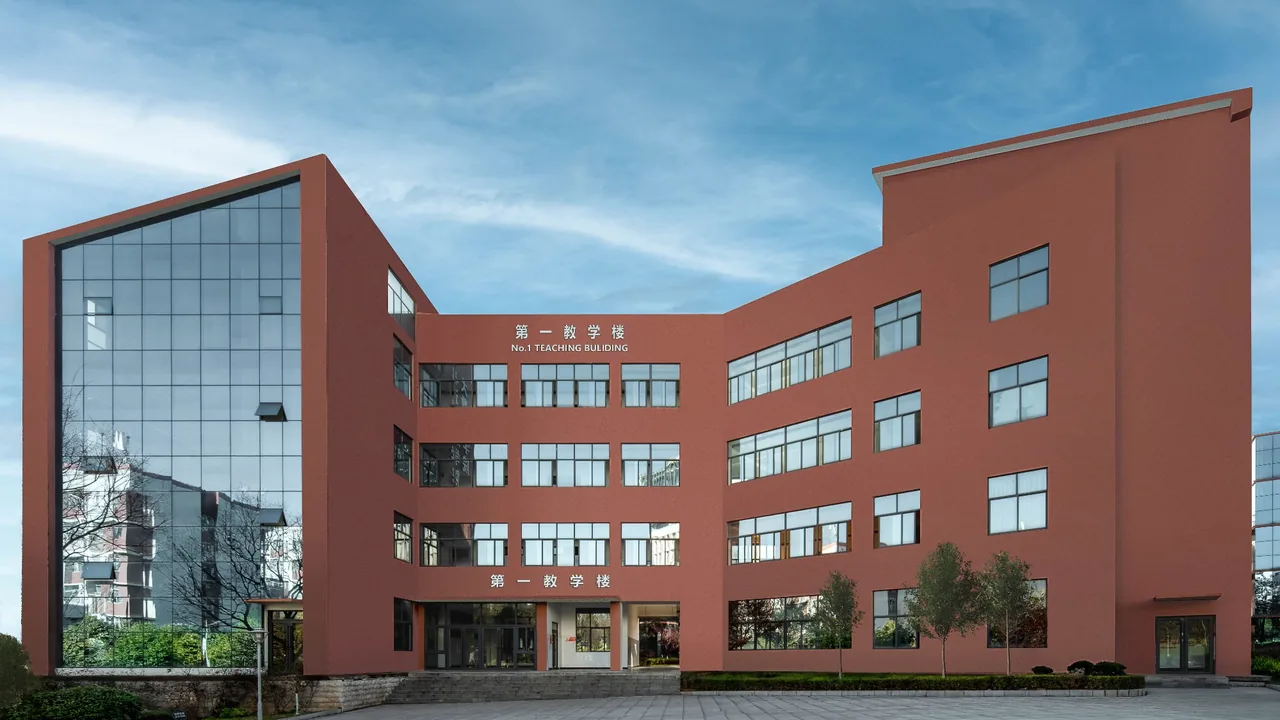 Первый учебный корпус кампуса 云理工学院 в Аньнине: официальная фотография от 15 октября 2026 года; уведомление колледжа искусств от 2 сентября 2026 года указывает этот кампус как действующее место обучения